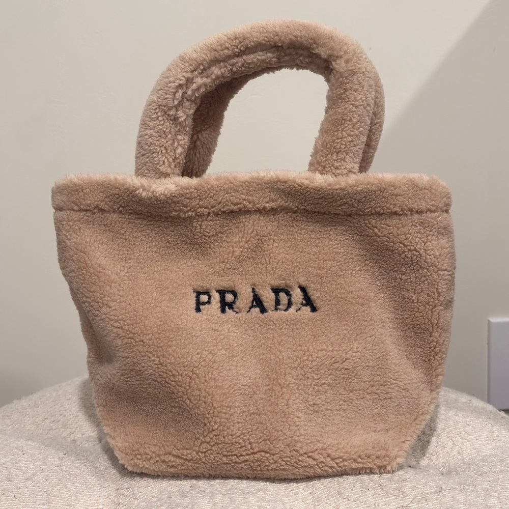 Prada Beige Shearling Tote